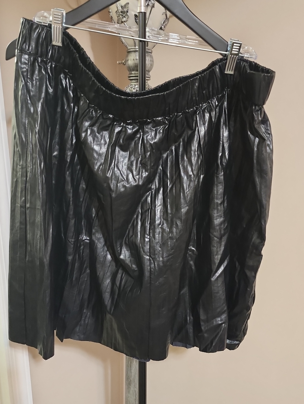 Lane Bryant Black Faux Leather Skater Skirt